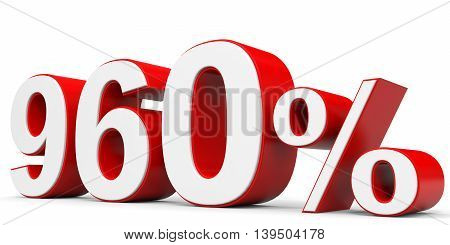 Discount 960 percent off on white background. 3D illustration.