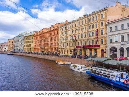 Russia Saint-Petersburg - May 7 2014. Moika Embankment