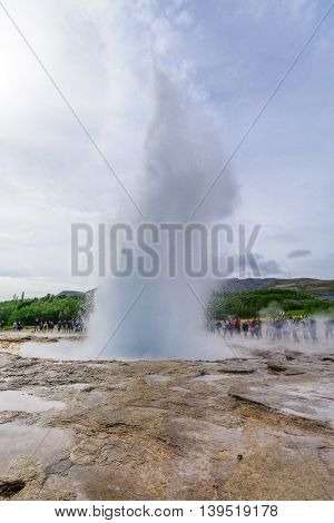 Eruption Of The Strokkur Geyser
