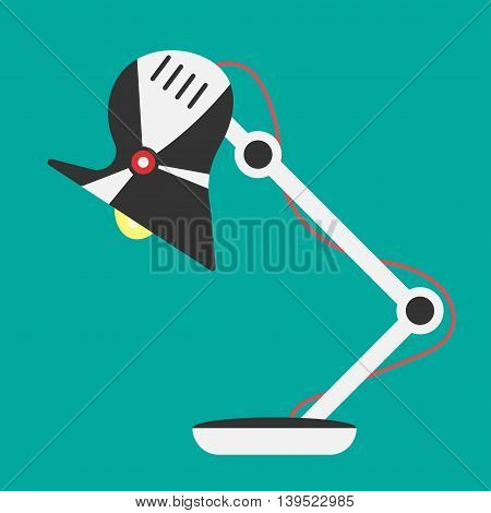 Desk lamp light icon. Vector office lamp light illustration. Concept of flat cartoon desk lamp light. Colorful table lamp light icon for your design. Flat cartoon lamp light isolated.The flow of light