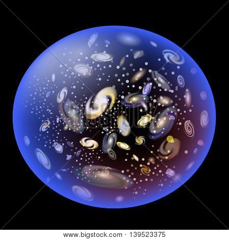 Expansion of the Universe. Universe in bubble.