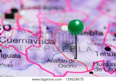 Acatlan de Osorio pinned on a map of Mexico