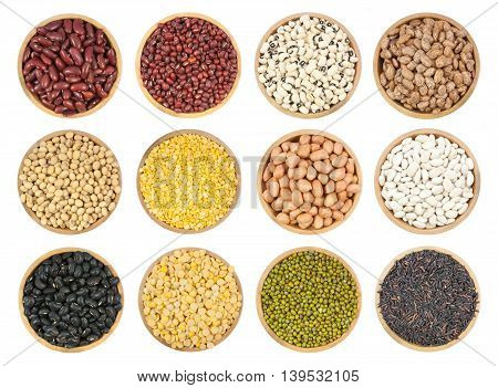 Collection Of Legumes In The Cup Isolated