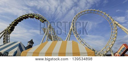 July 11, 2016 Rollercoaster ride on boardwalk in Wildwood NJ.