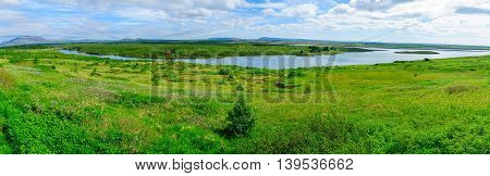 Landscape And The Olfusa River