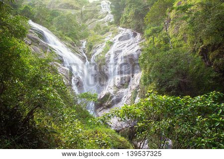 Pre To Lo Su or Pi Tu Kro waterfall (Heart-shaped waterfall) Umphang Tak ,Thailand.