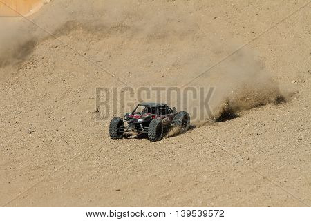 BOISE IDAHO-JULY 16 2016: U4 crawler making its way round the track at the boise Summer blast points race in Boise idaho