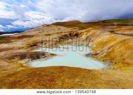 Hot Pool On The Krafla Volcano