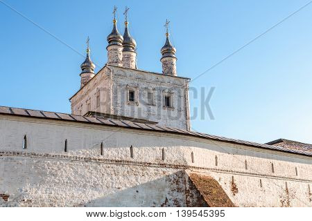 Pereslavl Zalessky, Russia - July 21, 2016: Goritsky Monastery of Dormition. Church of All Saints of 1670 of construction.