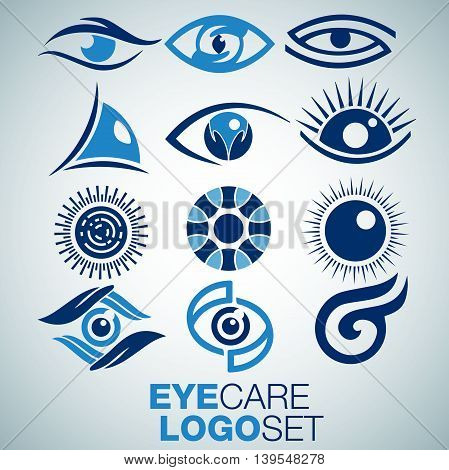 eye care set logo concept designed in a simple way so it can be use for multiple proposes like logo ,marks ,symbols or icons.