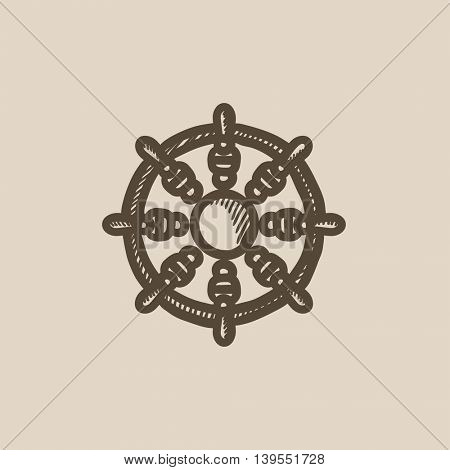 Helm vector sketch icon isolated on background. Hand drawn Helm icon. Helm sketch icon for infographic, website or app.