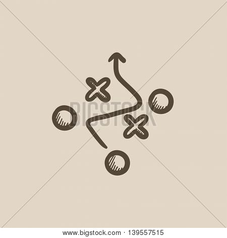 Tactical plan vector sketch icon isolated on background. Hand drawn Tactical plan icon. Tactical plan sketch icon for infographic, website or app.