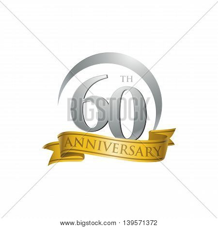 60th anniversary gold logo template. Creative design. Business success