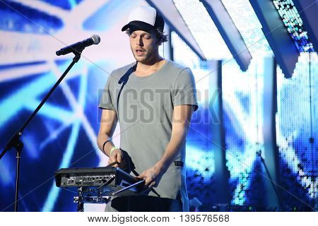 VITEBSK, BELARUS - JULY 17: Dutch pop singer Janieck Devy performs during the 25th Slavyansky Bazar Festival on July 17, 2016 in Vitebsk, Belarus