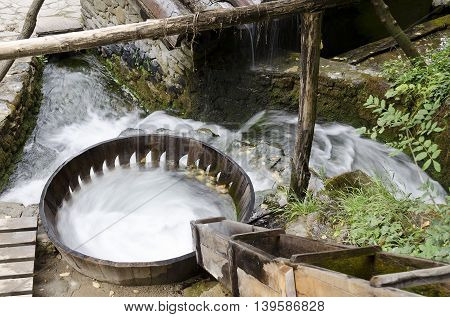 Washing with water in the Etar Gabrovo Bulgaria