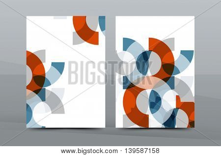 Colorful fresh business A4 cover template - flyer, brochure, book cover and annual report. Geometric design abstract background
