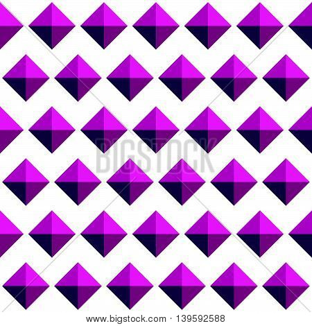 Repeatable Pattern With Studs, 3D Gem Like Shapes. Simple Monochrome Geometric Background, Texture.