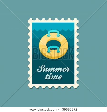 Towable Water Tube Inflatble Boat Floating Raft vector stamp. Beach. Summer. Summertime. Holiday. Vacation ride water sport eps 10
