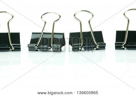 Fold Back Paper Clips isolated on white background