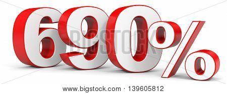 Discount 690 percent on white background. 3D illustration.