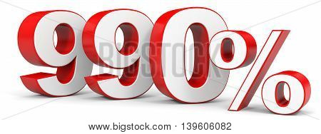 Discount 990 percent on white background. 3D illustration.