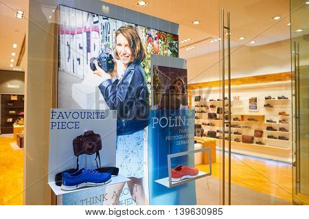 MACAO, CHINA - FEBRUARY 16, 2016: inside of Shoppes at Sands Cotai Centra. Shoppes at Sands Cotai Central is a large shopping mall in Macao
