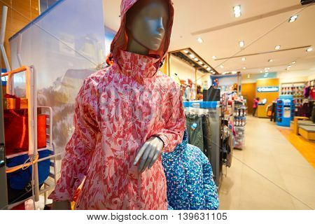 MACAO, CHINA - FEBRUARY 16, 2016: inside of Shoppes at Sands Cotai Centra. Shoppes at Sands Cotai Central is a large shopping mall in Macao