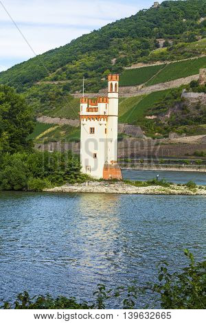 Maeuseturm In Bingen, Germany Rhine Valley