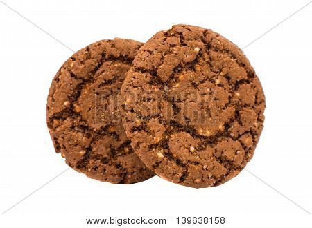 chocolate biscuits cookies isolated on white background