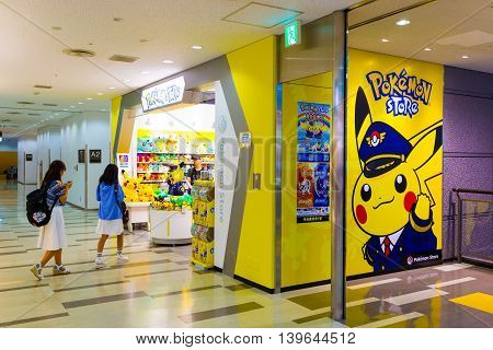 Asian Girls Walking Pokemon Store Narita Airport