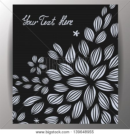 stock vector template for brochure card cover book invitation with doodle leaf.
