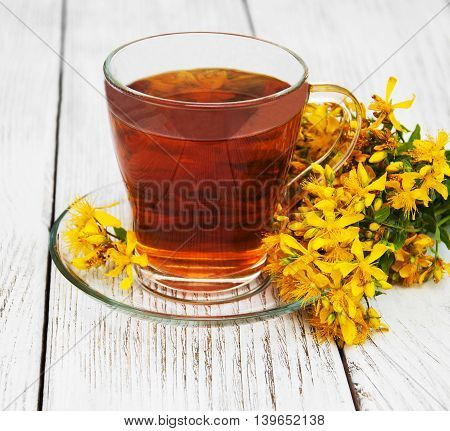 Herbal Tea In A Glass Cup
