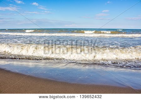 Sea wave Black Sea Poti Georgian coast.