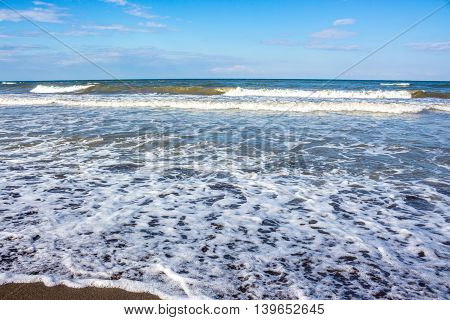 Sea wave Black Sea Poti Georgian coast.
