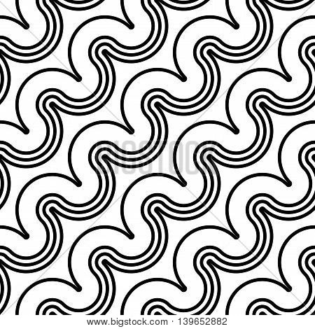 Design Seamless Monochrome Waving Pattern