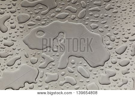 Water On Silver Metal