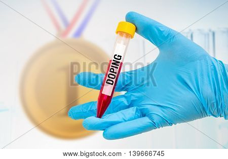 Test-tube With Blood Sample For Doping Test