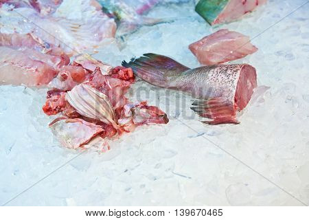 Whole Fresh Fishes Are Offered In The Fish Market In Asia