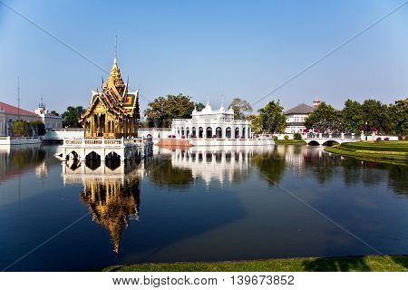 Bang Pa-in Aisawan Thipya-art (divine Seat Of Personal Freedom) At The Royal Summer Palace