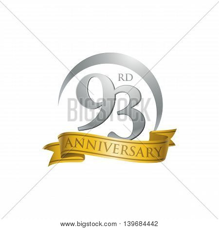 93rd anniversary gold logo template. Creative design. Business success