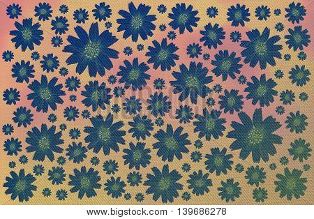 Texture Canvas Style Of Singapore Daisy Flowers