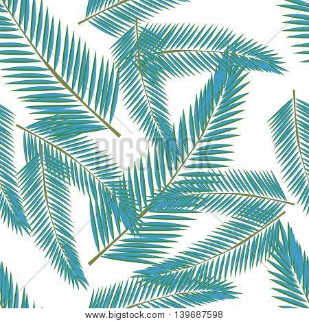 Tropical leaves. Floral design on white background