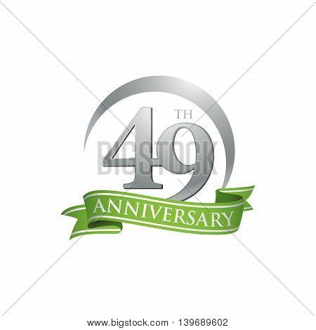 49th anniversary green logo template. Creative design. Business success