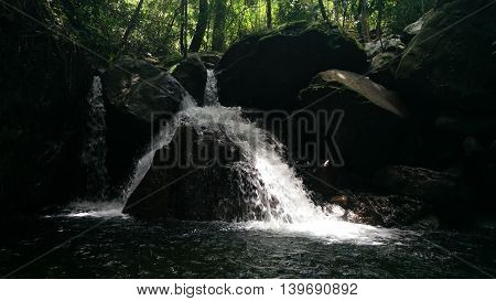 Waterfall in Nation Park that a tourist attraction of Thailand.