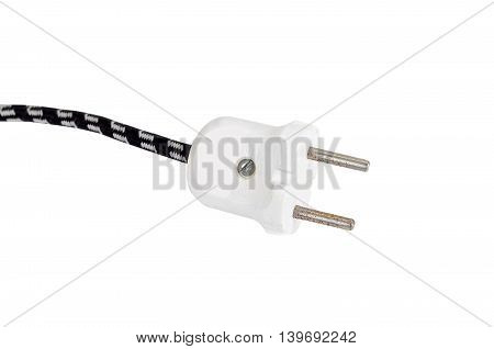 Vintage power plug isolated on white background