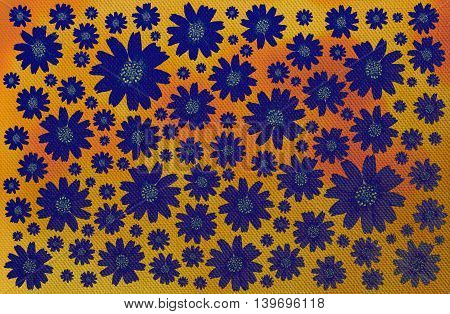 Texture Canvas Style Of Singapore Daisy Flowers