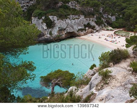 Macarelleta, small beach in Menorca, Balearic Islands