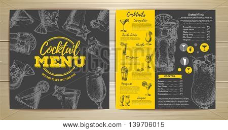 vector illustration of Vintage cocktail menu design