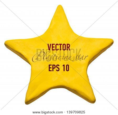 Yellow Plasticine star for your design. Vector illustration