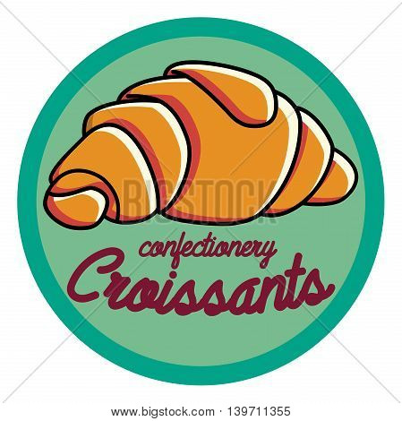 Color vintage confectionery emblem. Cake logo. Vector illustration, EPS 10